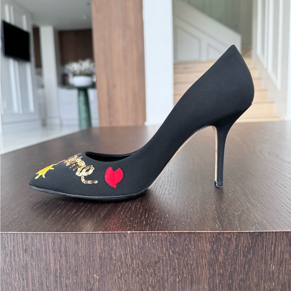 Pristine RARE Dolce & Gabbana Je Taime Maman Sequined Embroidered Pumps Sz 37 - Picture 7 of 13